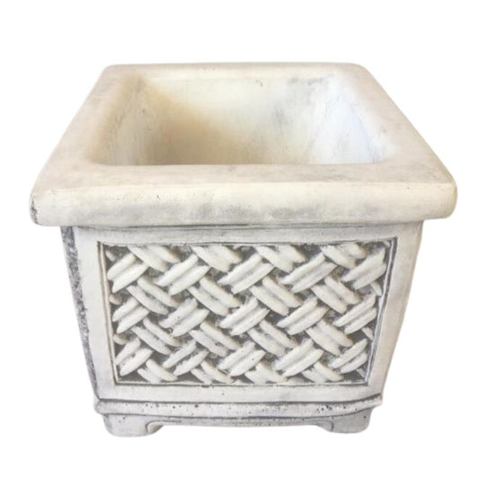 Medium Square Wicker Planter Statue  