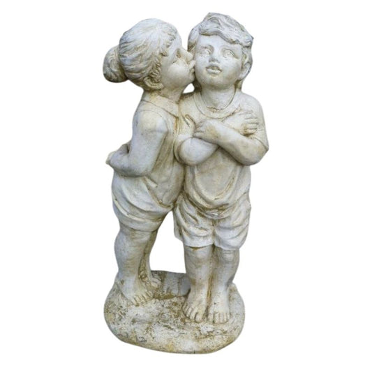 Girl Kissing Boy Statue  