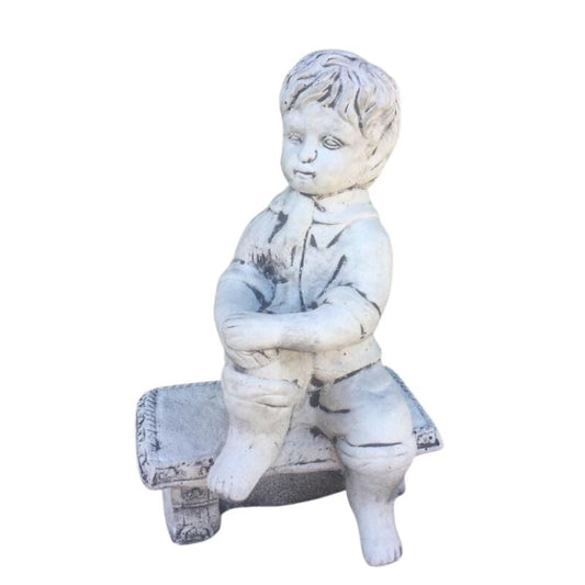 Boy On Bench Statue  