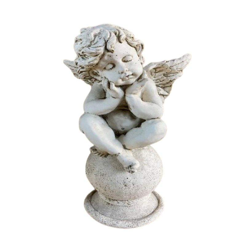 Cherub On Ball Statue  