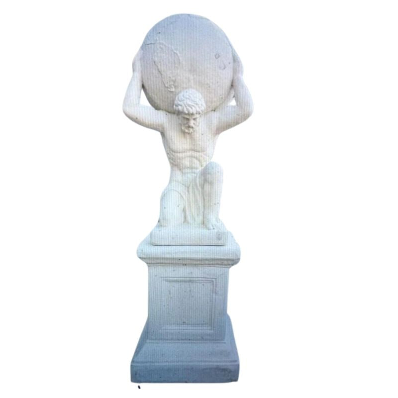 Atlas On Pedestal Statue  