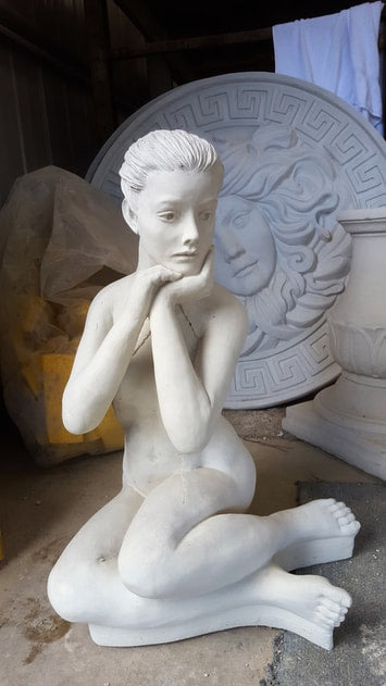 Miranda Sitting Nude Statue  