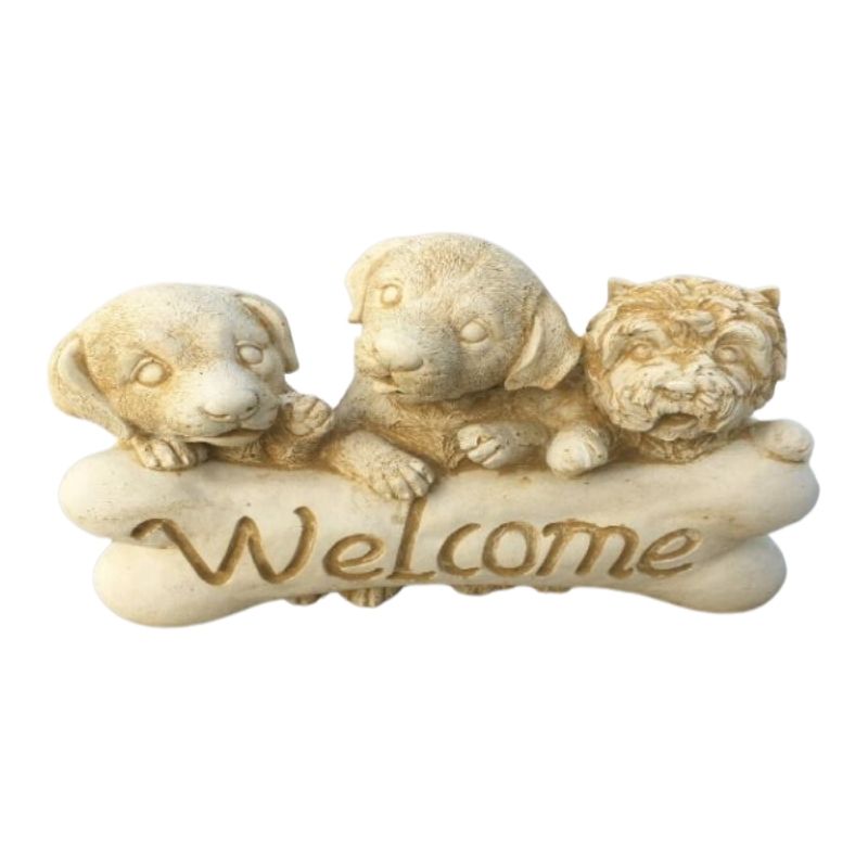 Small Welcome Dogs Statue  