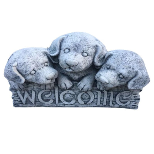 Large Welcome Dogs Statue  