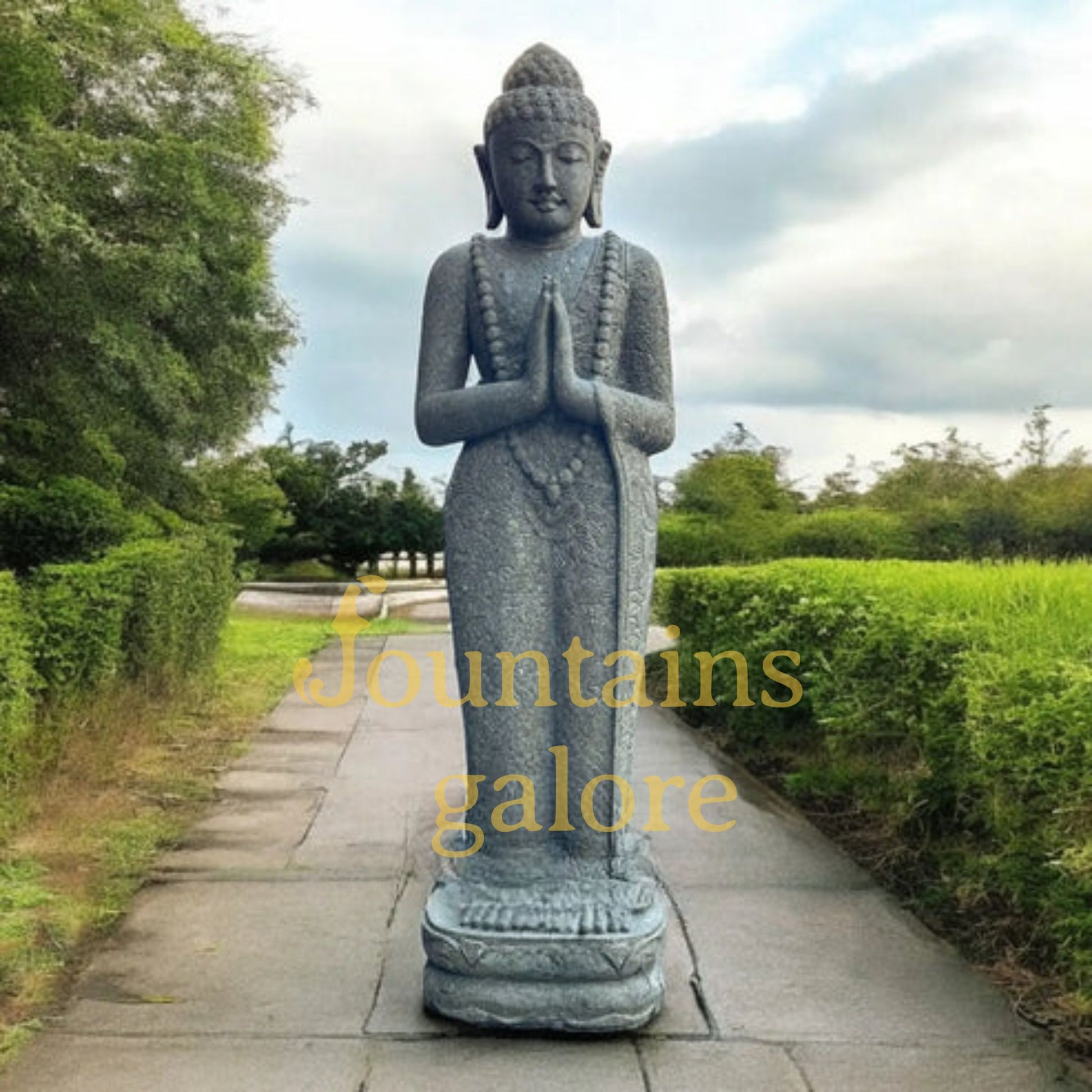 Standing Buddha Flower Statue  