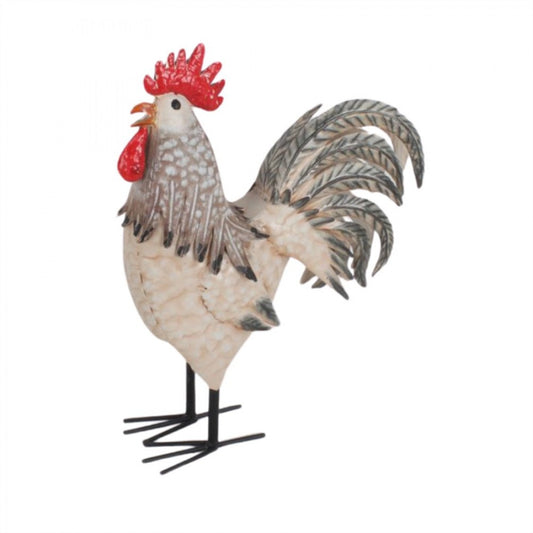 Grey Metal Rooster   