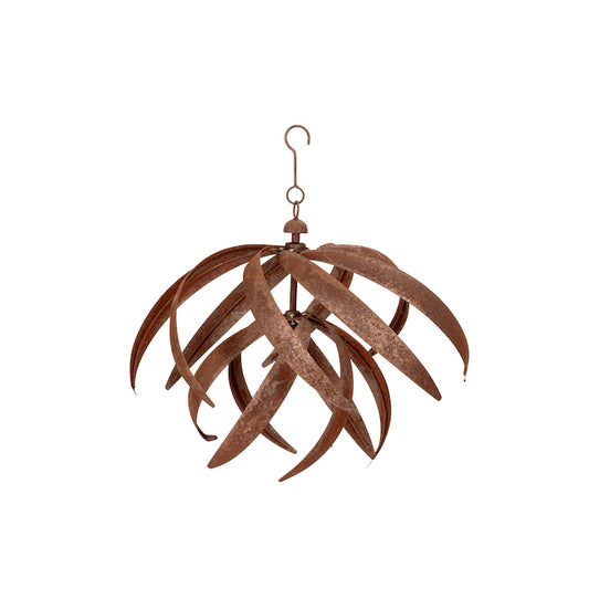 Lotus Windspinner hanging Rust Decor  