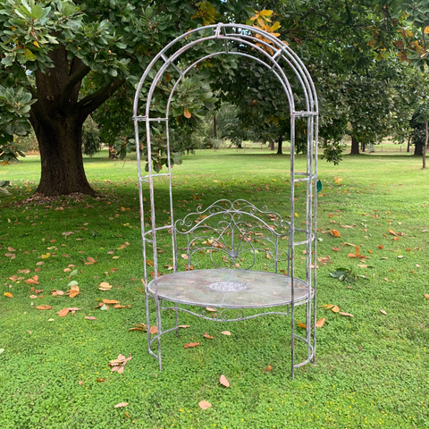 Arch with Round Bench Seat Dark Grey Décor  