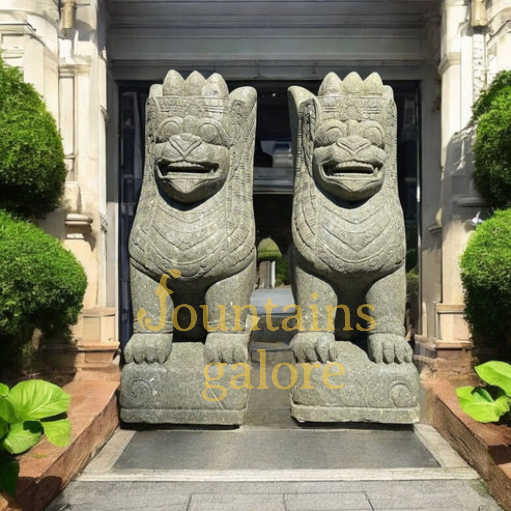 Bali Lion Pair Statue  