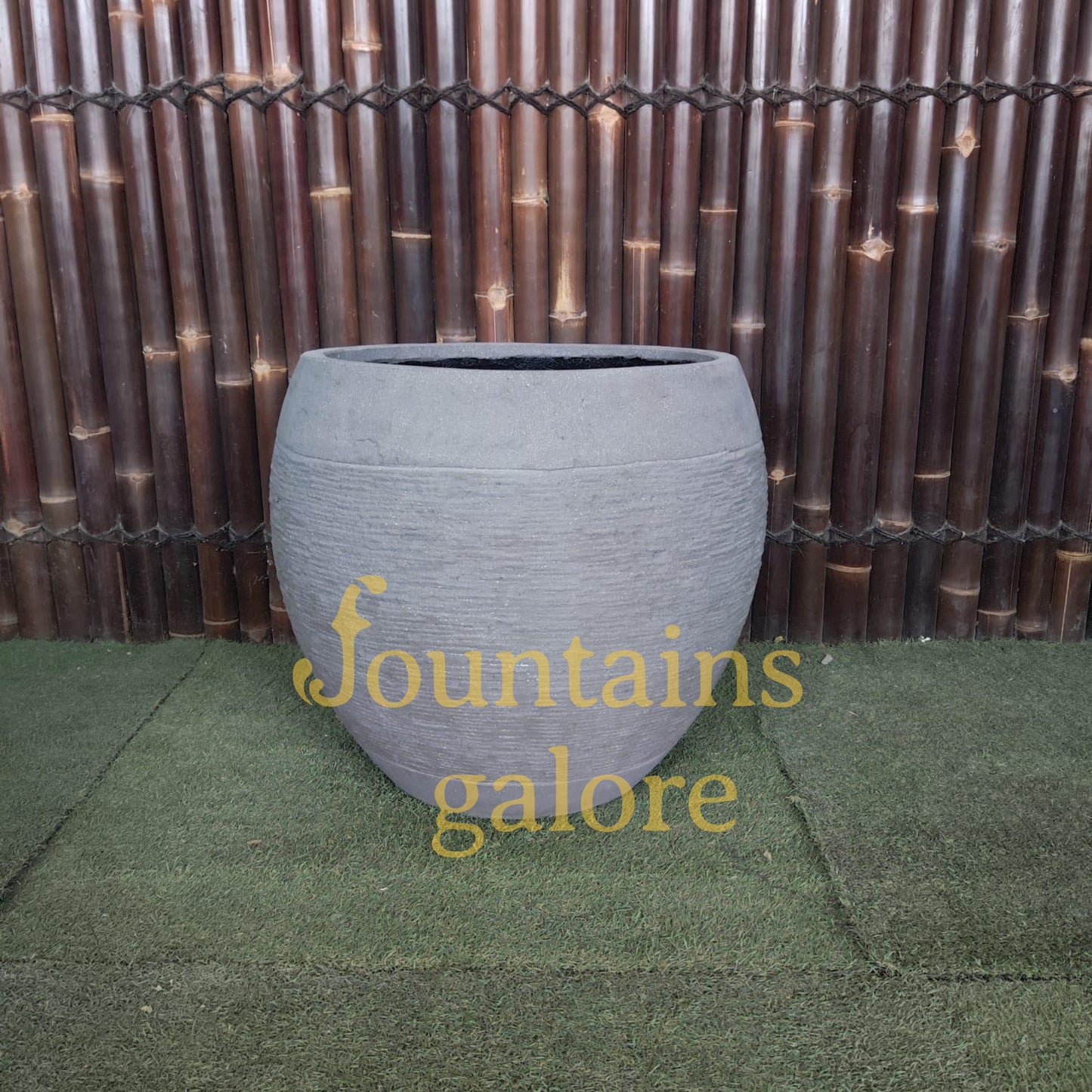 Large Concrete Gentong Pots Gray