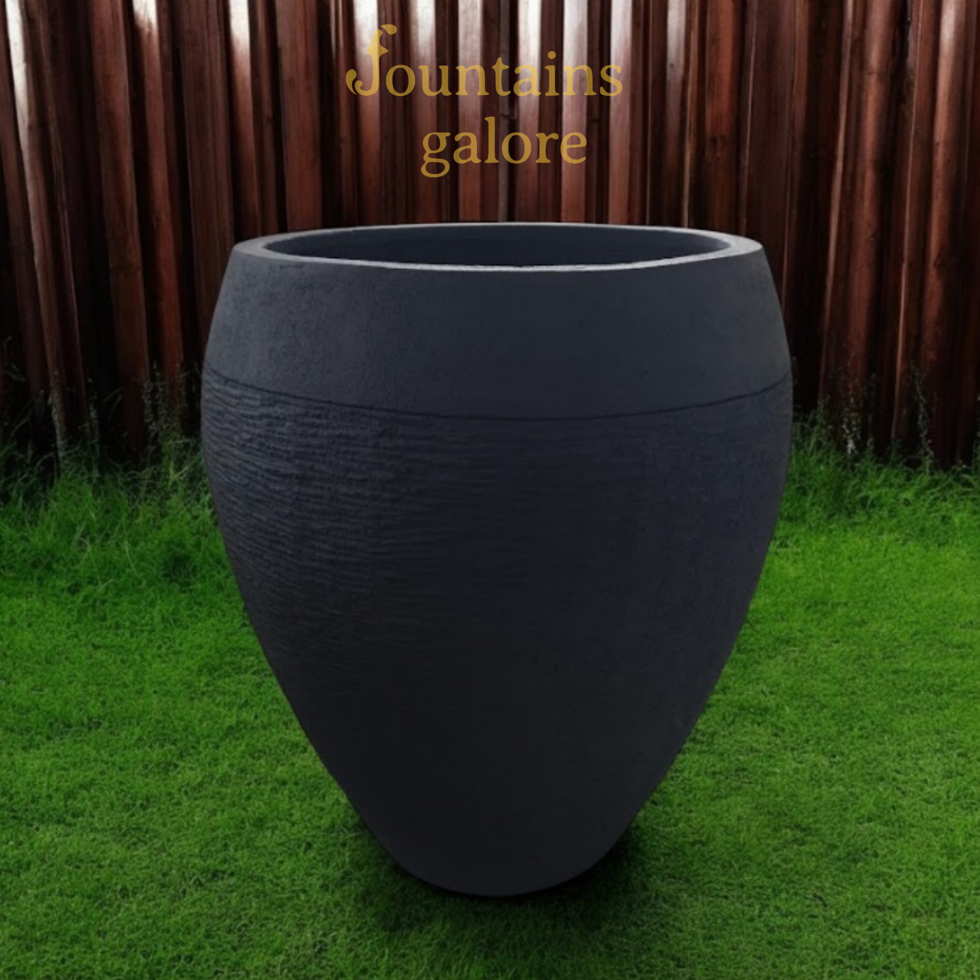 Extra Large Concrete Gentong Pots Charcoal