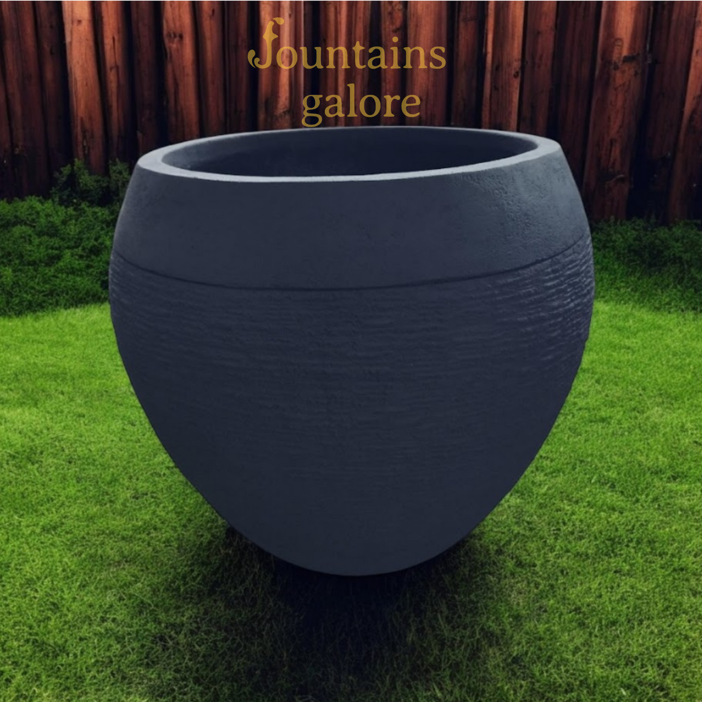 Large Concrete Gentong Pots Charcoal