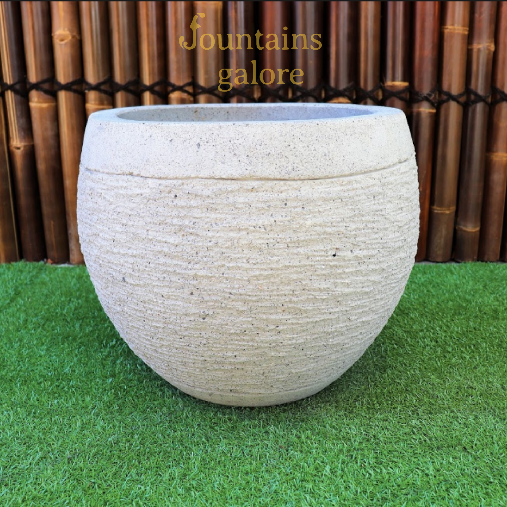 Small Concrete Gentong Pots White