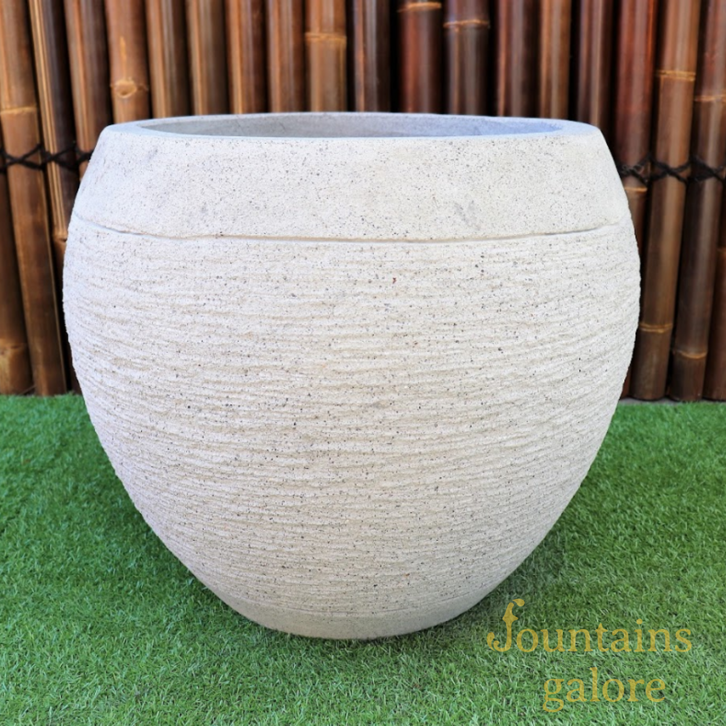 Medium Concrete Gentong Pots White