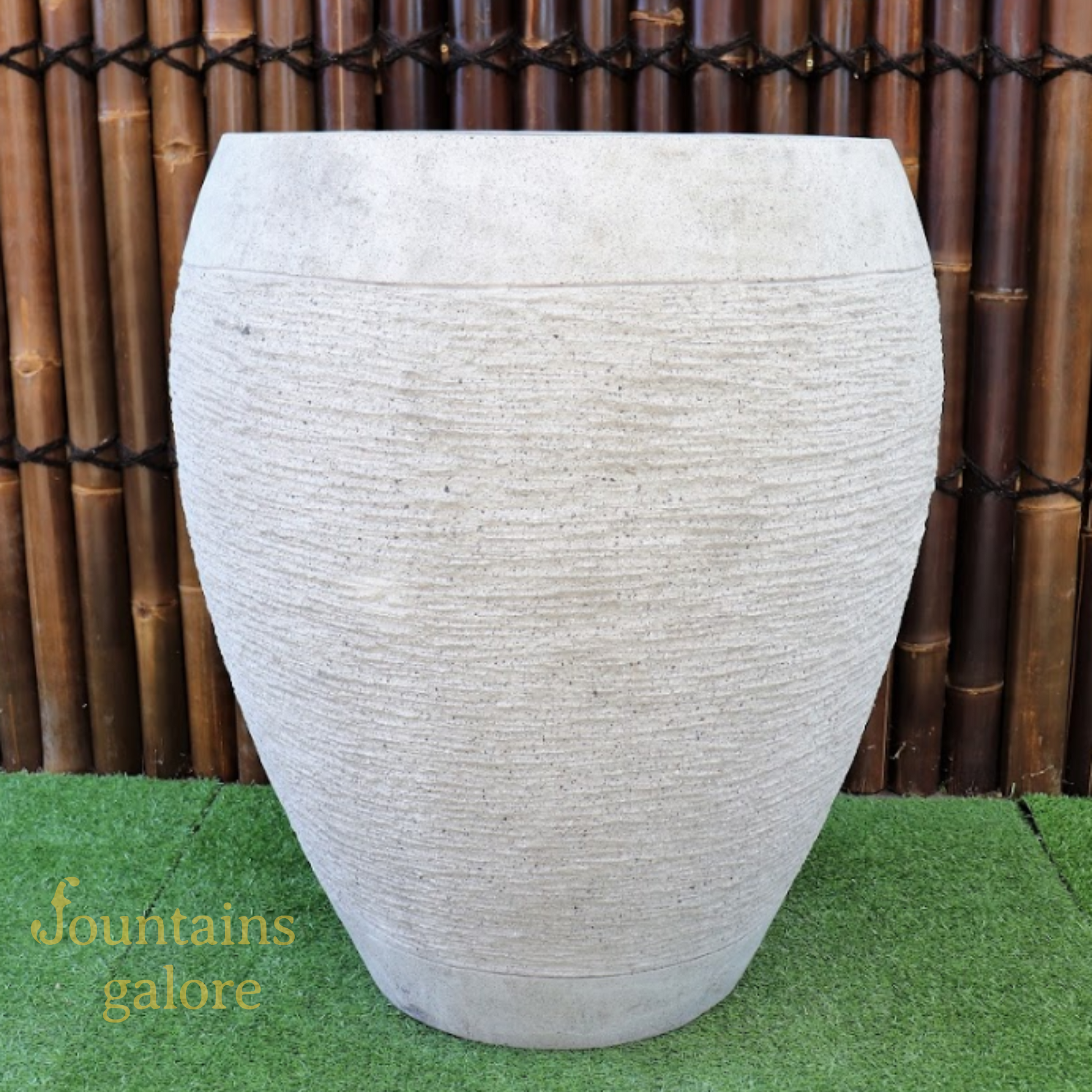 Extra Large Concrete Gentong Pots White