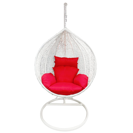 M Nest Shape Egg Swing Chair White Basket with Cushion Decor  