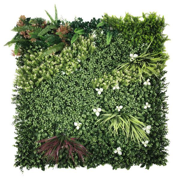 Artificial White Blossom Vertical Garden Panel Decor  