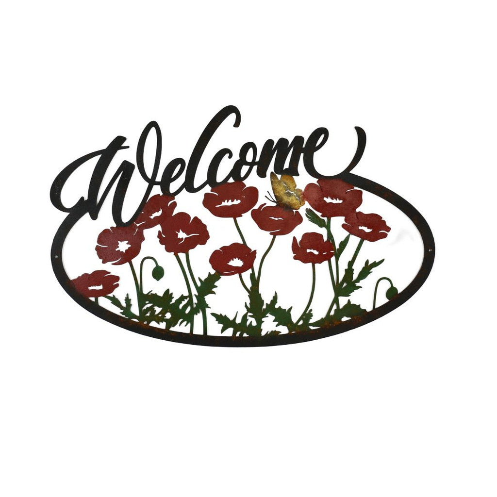 Poppies Welcome Wall Art Decor