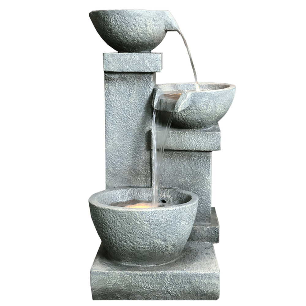 Cascading Three Bowl Water Fountain Water Feature  