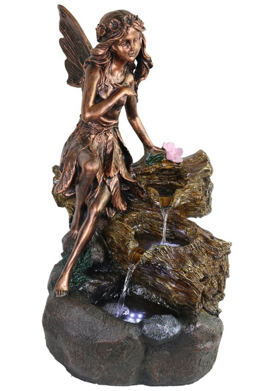 Log Fairy Water Feature  