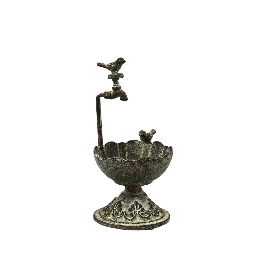 Cast Iron Tap Birdbath Decor  