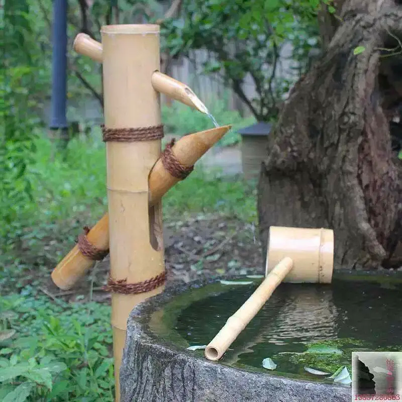 Bamboo Water Flowing Feature