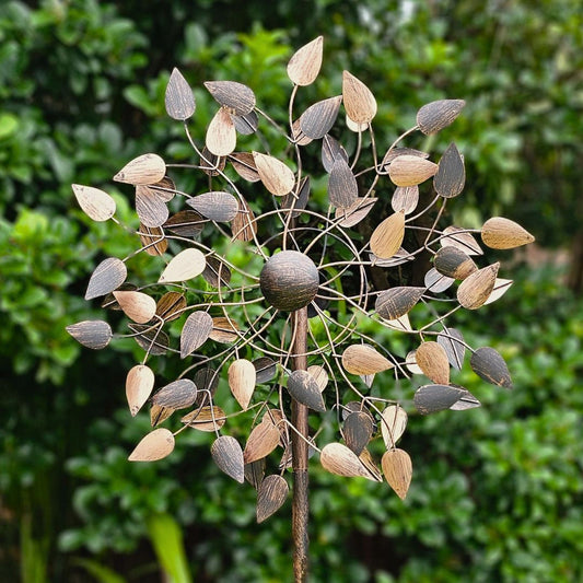 Heart Leaf Windspinner Bronze Gold Decor  