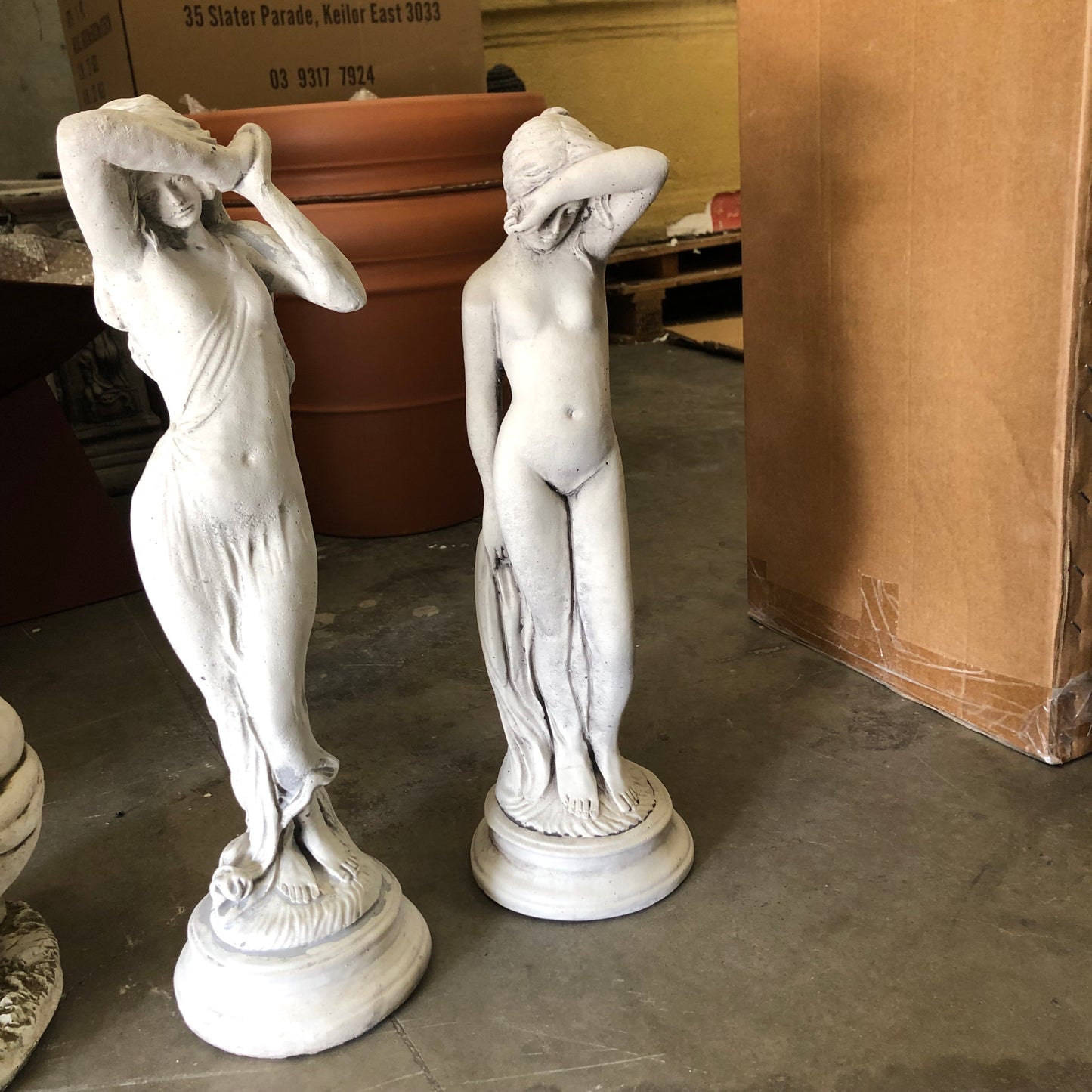 Small Nude Standing (Left Arm Up) Statue