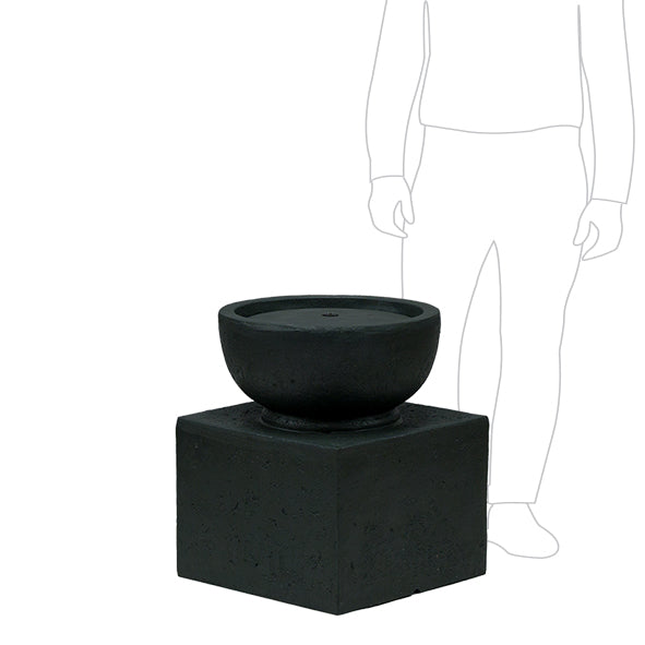 Block & Bowl Fountain Water Feature 2: 48 x 48 x 59