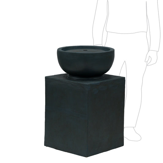 Block & Bowl Fountain Water Feature 1: 48 x 48 x 84