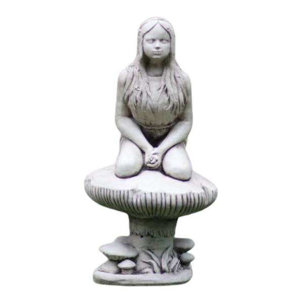 Large Fairy on Mushroom Statue Statue  