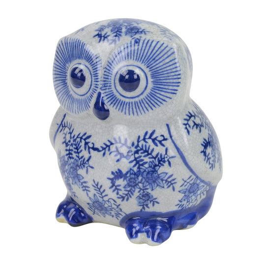 Crackle Glaze Baby Owl Decor