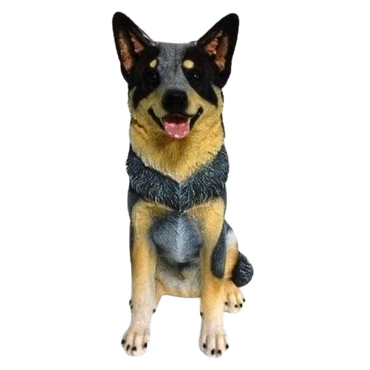 Large Blue Heeler Sitting Statue Statue  