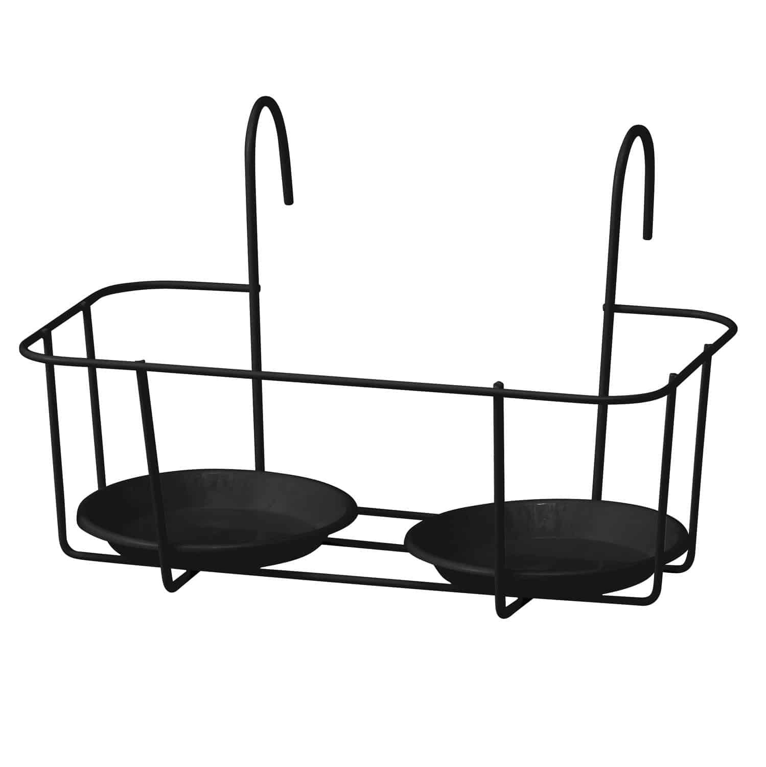 Double Wire Planter Holder 34cm – Black Decor