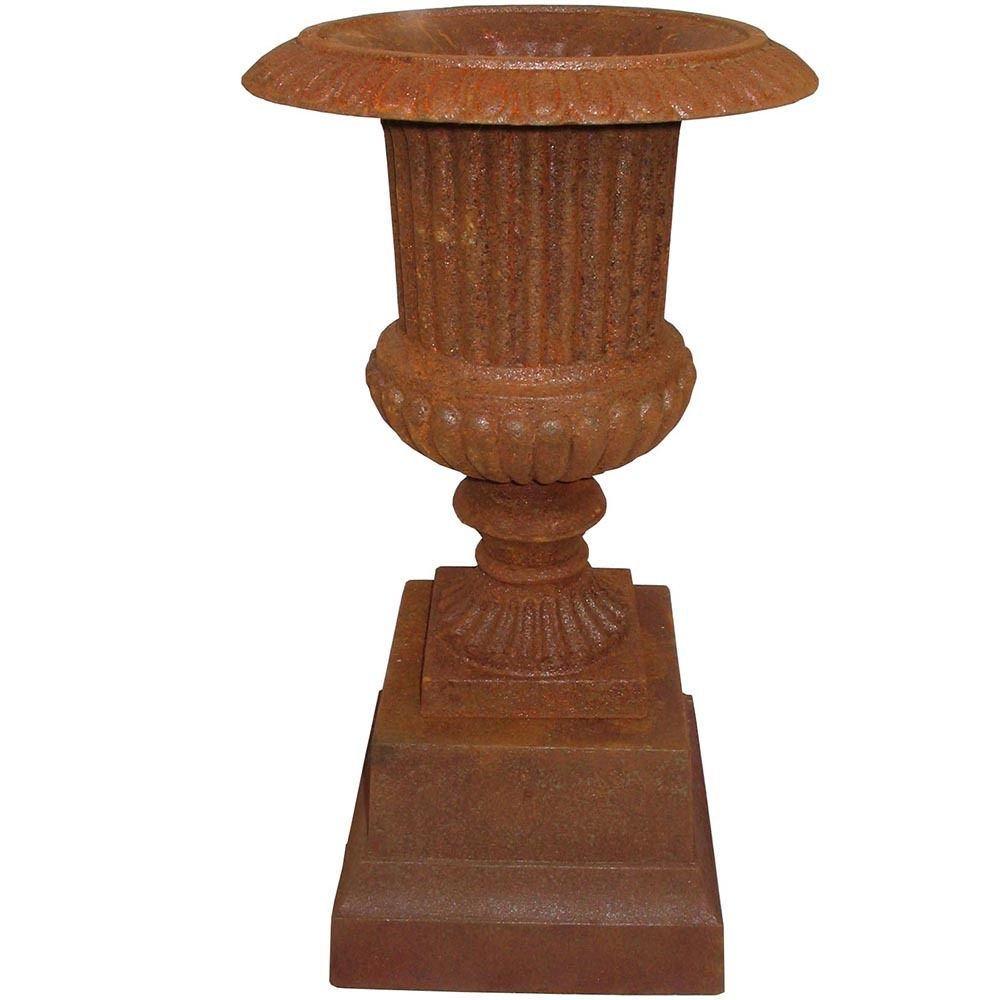 Venetian Fluted Urn and Pedestal Urn and Pedestal Rust 