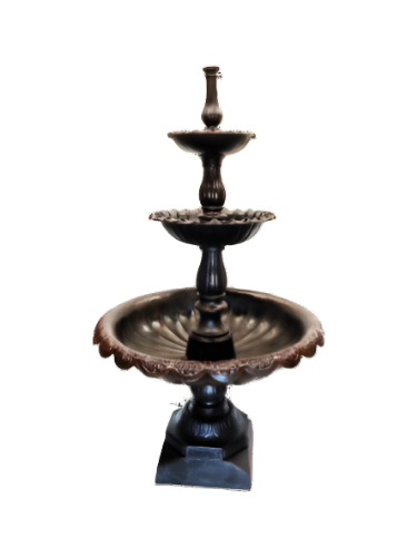 Three Tier Lisbon Fountain Water Feature No Pump Black Red