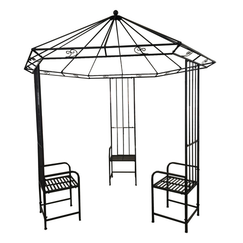 Matteo Arch Gazebo with 3 seats Rust Décor  