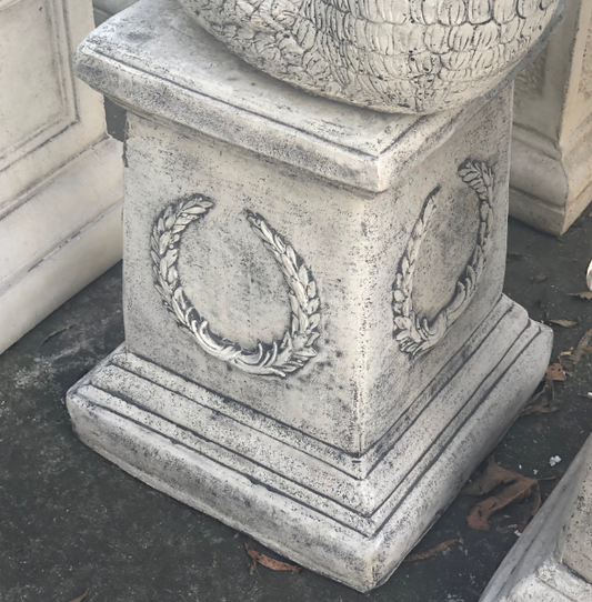 Wreath Pedestal Urn and Pedestal