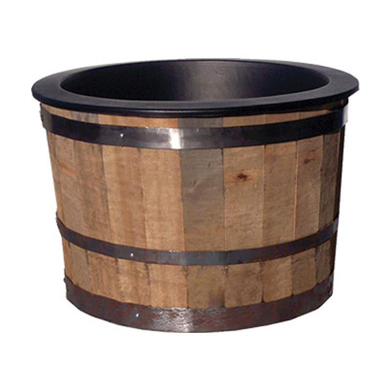 Used Barrel Half with Poly Liner Pot  