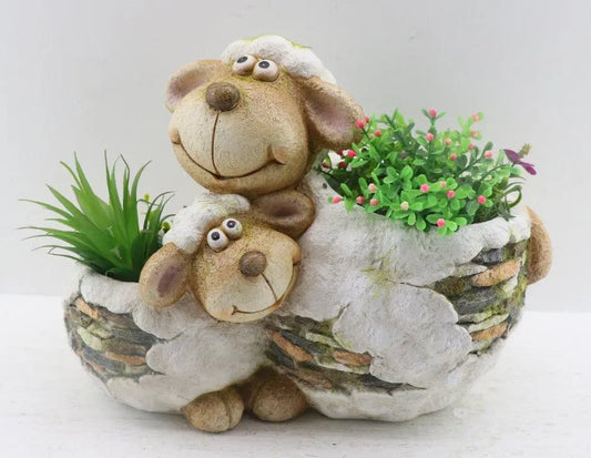 Kin Sheep Planter White Pots & Planters  