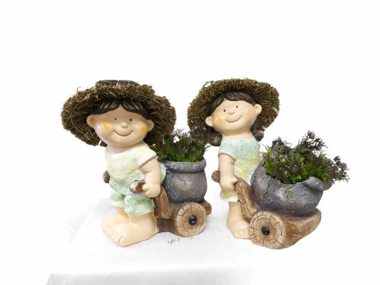 Sniggle Boy & Girl Planter Pots & Planters Sniggle Boy Arms Back 