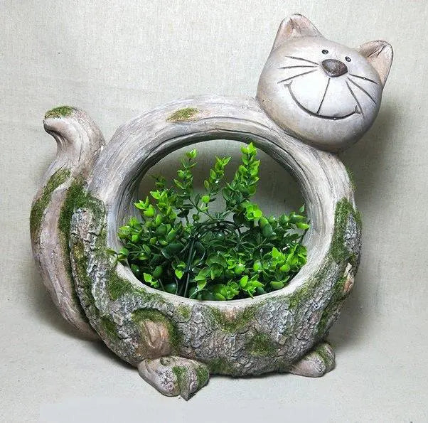 Moss Cat Planter Pots & Planters  